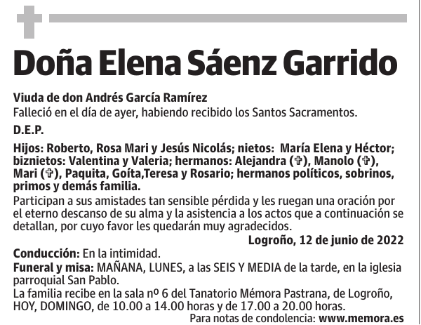 Doña  Elena  Sáenz  Garrido