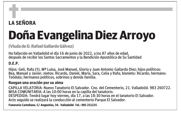 Doña Evangelina Diez Arroyo