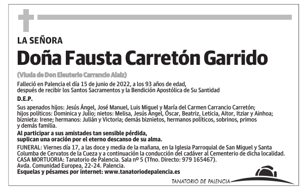 Doña Fausta Carretón Garrido