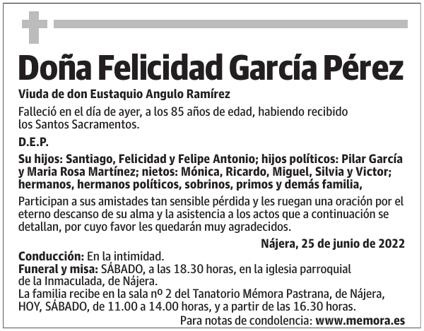 Doña  Felicidad  García  Pérez