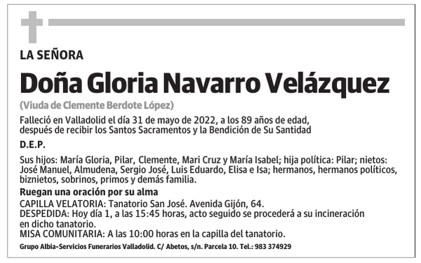 Doña Gloria Navarro Velázquez
