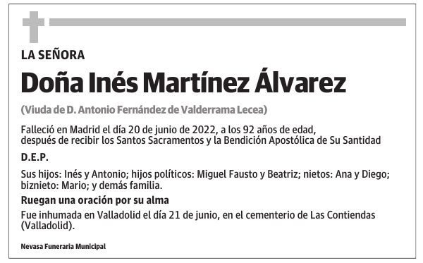 Doña Inés Martínez Álvarez