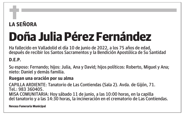 Doña Julia Pérez Fernández