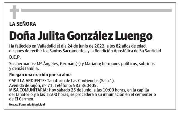 Doña Julita González Luengo