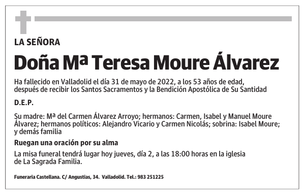 Doña Mª Teresa Moure Álvarez