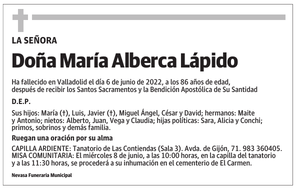 Doña María Alberca Lápido