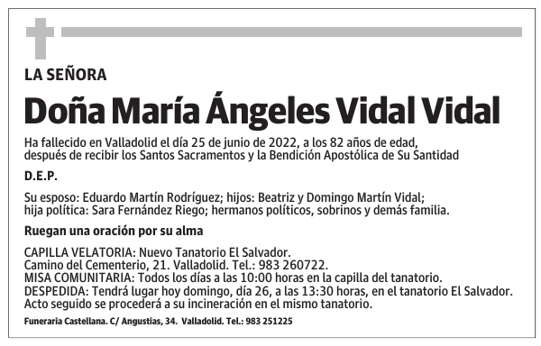 Doña María Ángeles Vidal Vidal