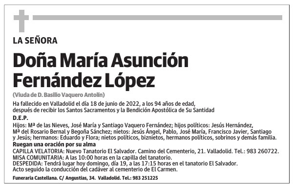 Doña María Asunción Fernández López