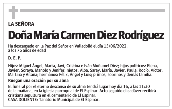 Doña María Carmen Diez Rodríguez