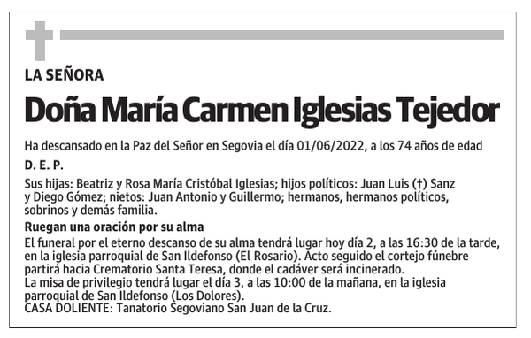 Doña María Carmen Iglesias Tejedor