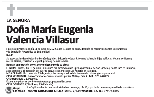 Doña María Eugenia Valencia Villasur