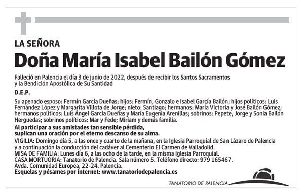 Doña María Isabel Bailón Gómez