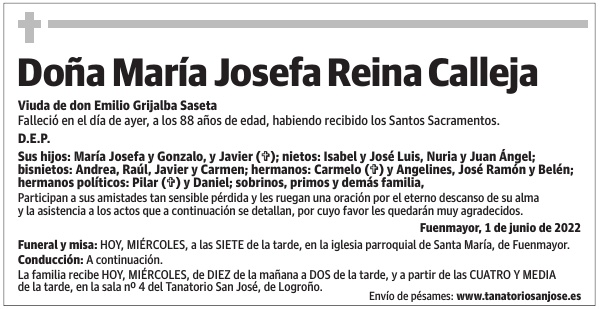 Doña  María  Josefa  Reina  Calleja