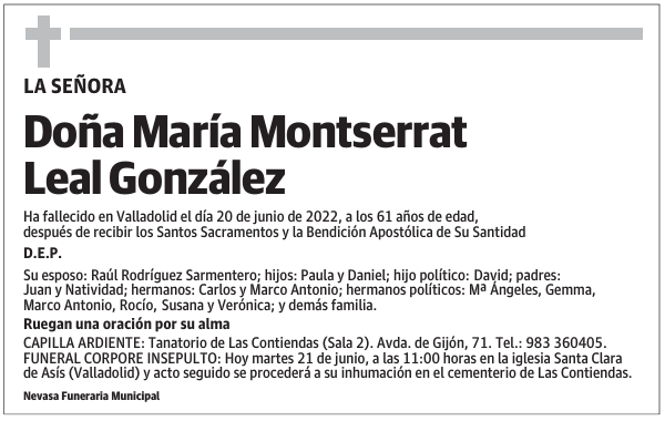 Doña María Montserrat Leal González