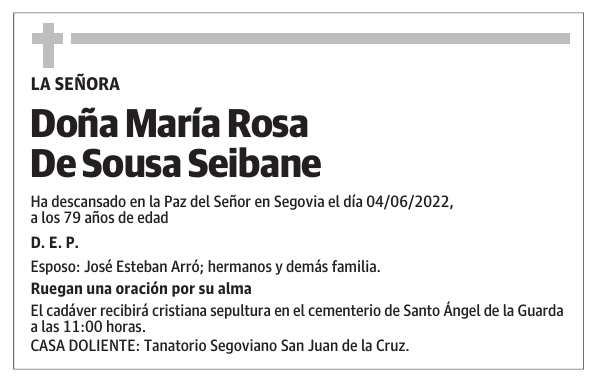 Doña María Rosa De Sousa Seibane