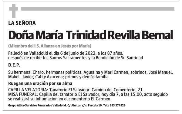 Doña María Trinidad Revilla Bernal