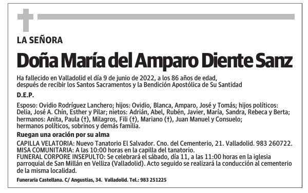 Doña María del Amparo Diente Sanz