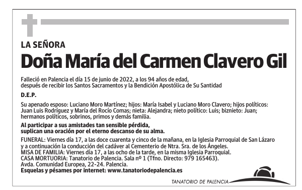 Doña María del Carmen Clavero Gil