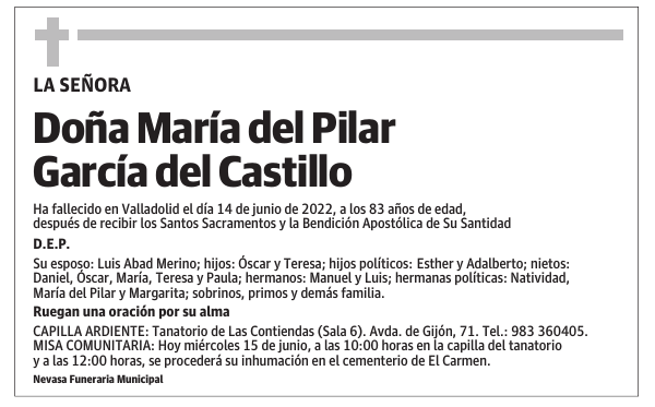 Doña María del Pilar García del Castillo