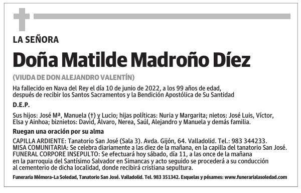 Doña Matilde Madroño Díez