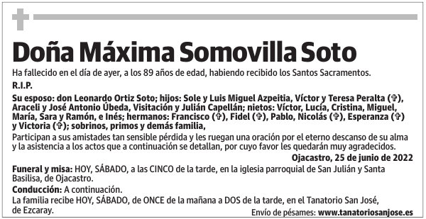 Doña  Máxima  Somovilla  Soto