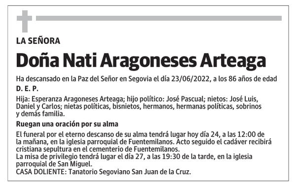 Doña Nati Aragoneses Arteaga