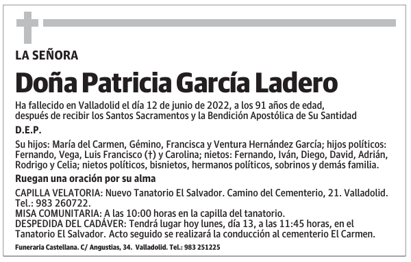 Doña Patricia García Ladero
