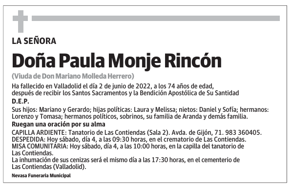 Doña Paula Monje Rincón