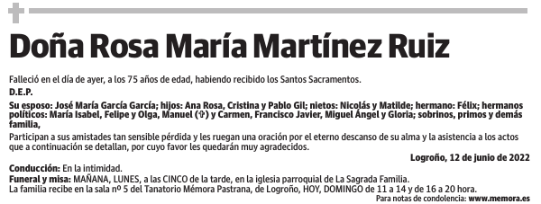 Doña  Rosa  María  Martínez  Ruiz