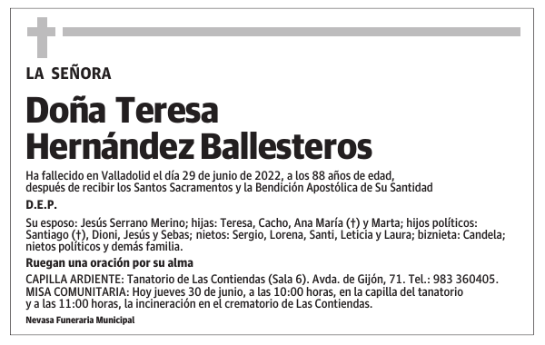 Doña Teresa Hernández Ballesteros