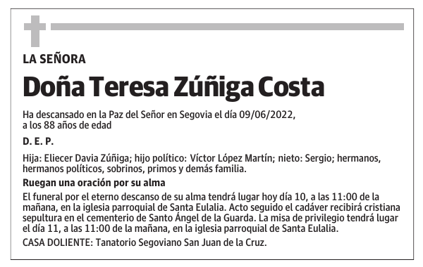 Doña Teresa Zúñiga Costa
