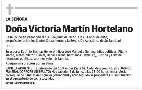 Doña Victoria Martín Hortelano