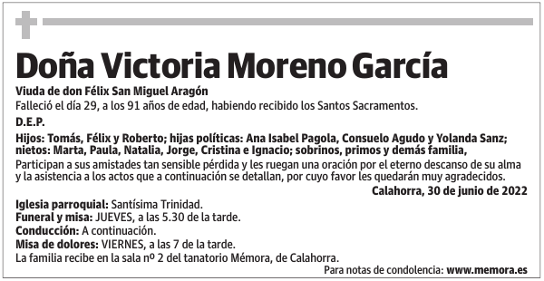 Doña  Victoria  Moreno  García