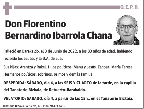 Florentino Bernardino Ibarrola Chana