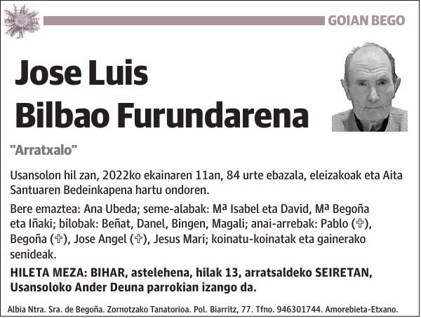 Jose Luis Bilbao Furundarena