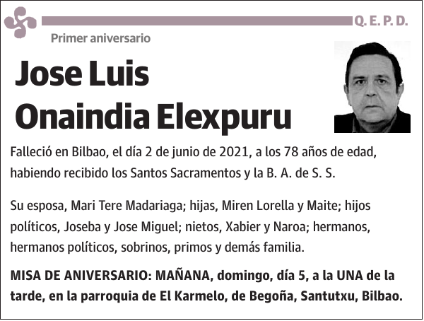 Jose Luis Onaindia Elexpuru