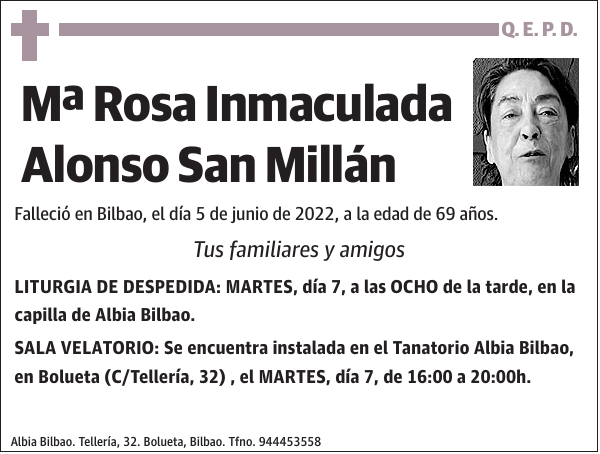 Mª Rosa Inmaculada Alonso San Millán