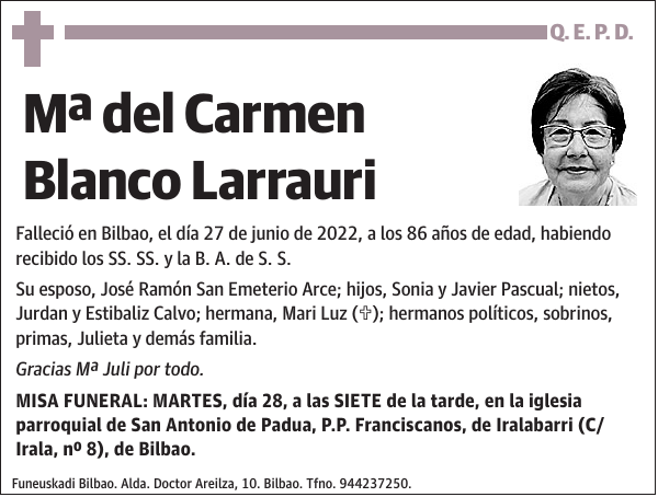 Mª del Carmen Blanco Larrauri