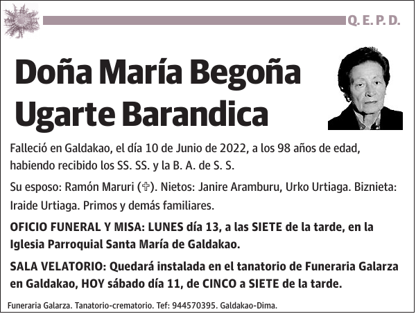 María Begoña Ugarte Barandica
