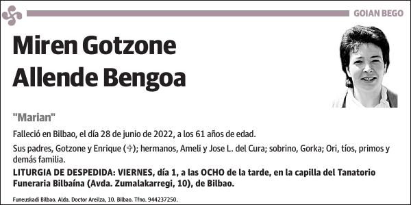 Miren Gotzone Allende Bengoa