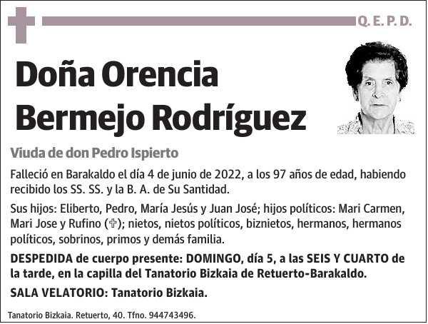 Orencia Bermejo Rodríguez