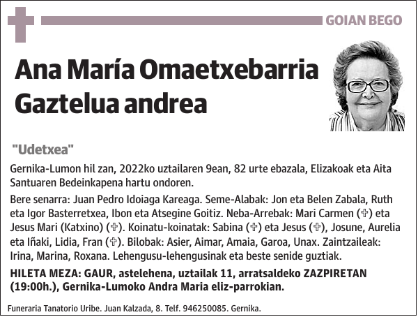 Ana María Omaetxebarria Gaztelua