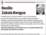 Basilio  Zabala  Bengoa