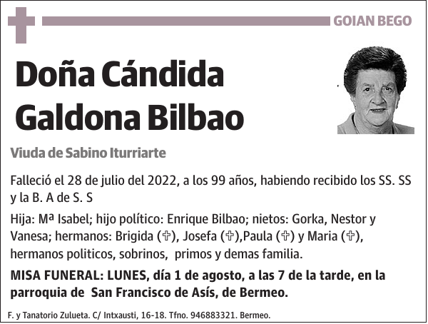 Cándida Galdona Bilbao