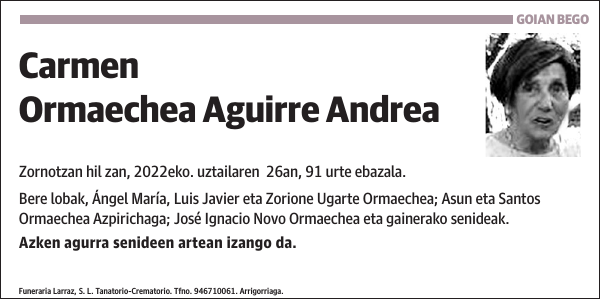 Carmen Ormaechea Aguirre Andrea