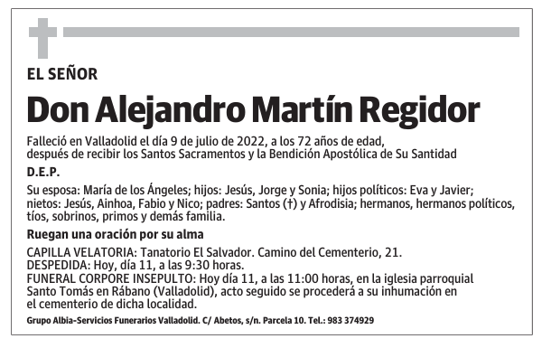 Don Alejandro Martín Regidor
