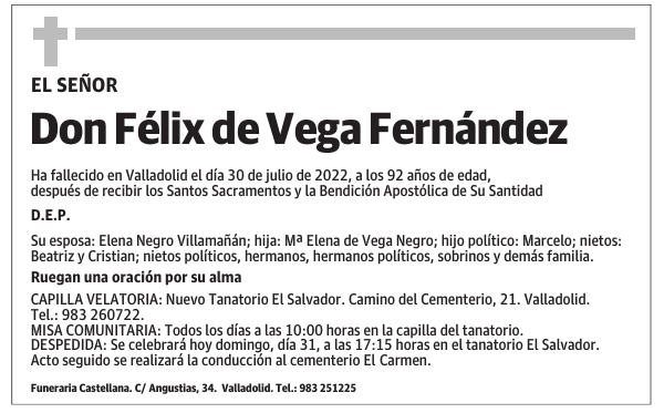Don Félix de Vega Fernández