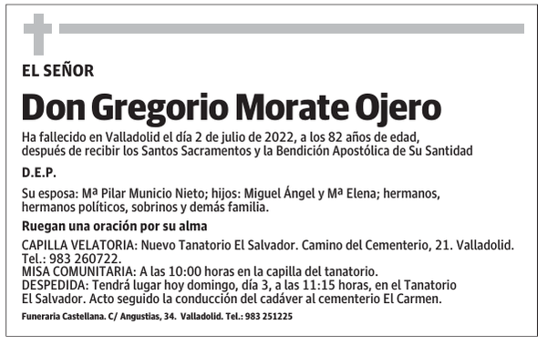Don Gregorio Morate Ojero