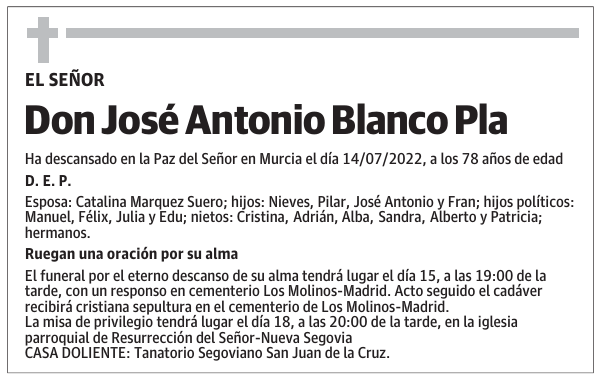 Don José Antonio Blanco Pla