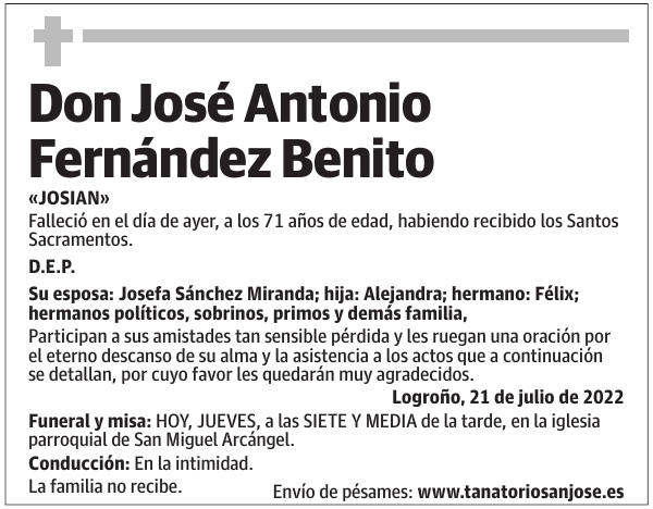 Don  José  Antonio  Fernández  Benito